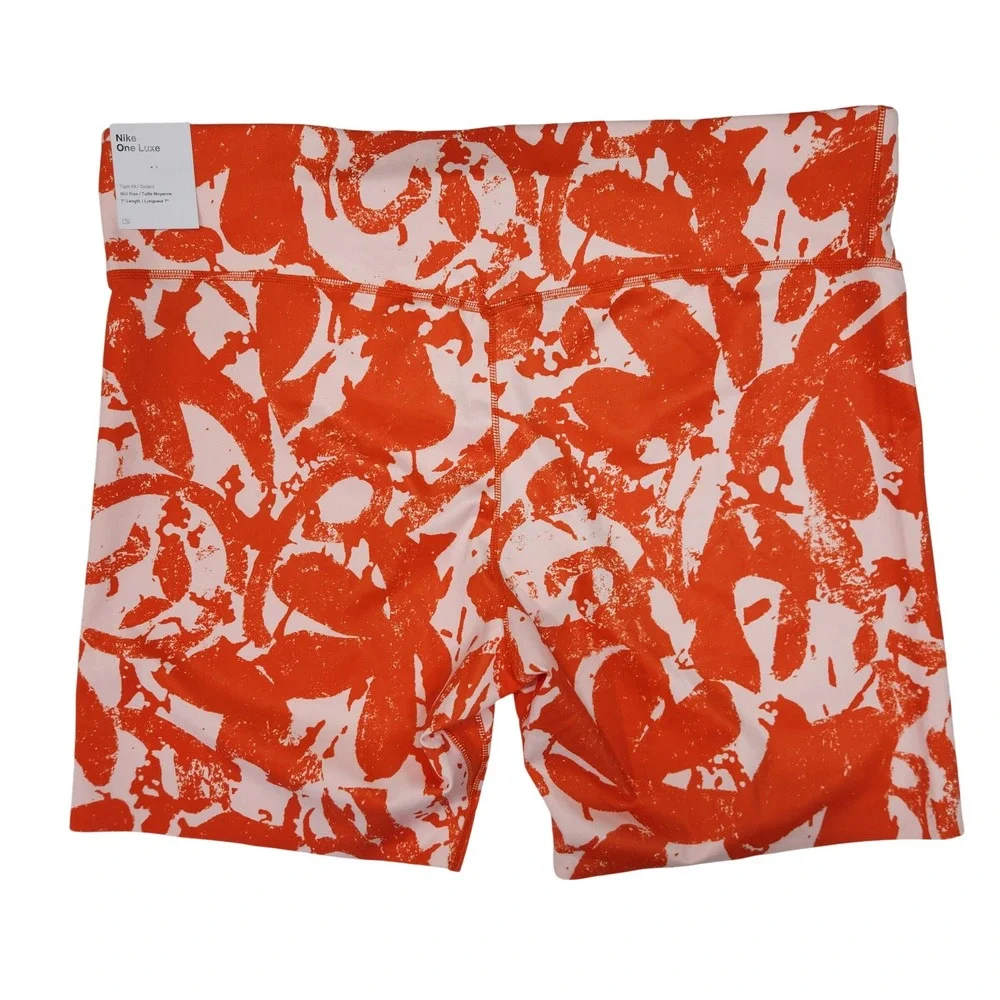Nike One Luxe Womens 2X Orange Pink Abstract Floral 7